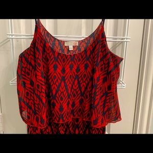 Red and Navy maxi dress